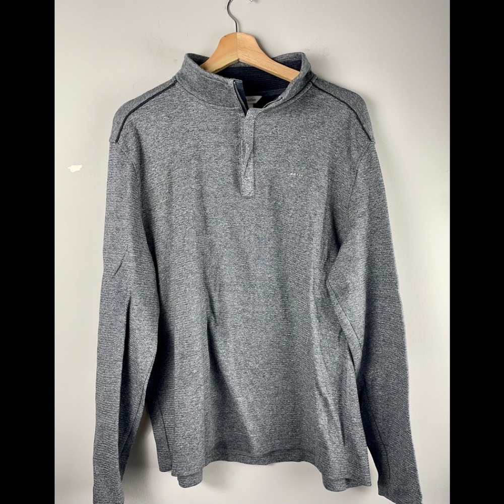 Calvin Klein Pull Over 1/4 Zip Shirt Size Medium 100% Cotton